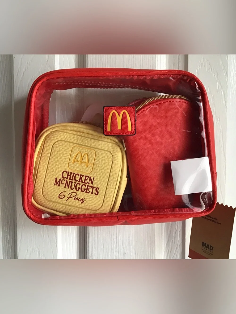 McDonald's Clear Cosmetic Pouch with Retro Characters - Red, Yellow & Orange